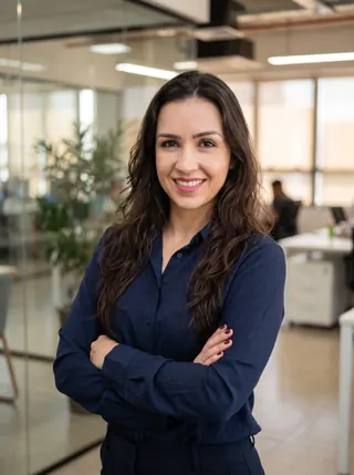 Angélica Dias Silvestrin, contadora da Cidadão Regular, no escritório