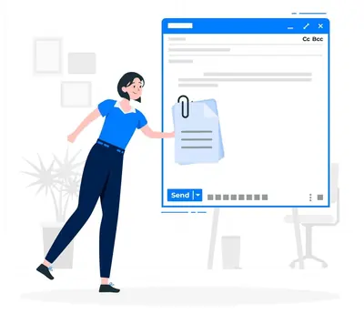 Ilustração de envio de documentos