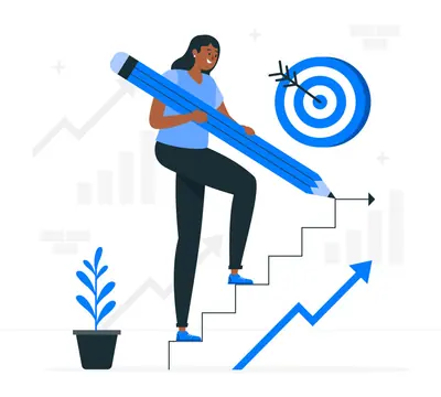 Ilustração de empresa crescendo